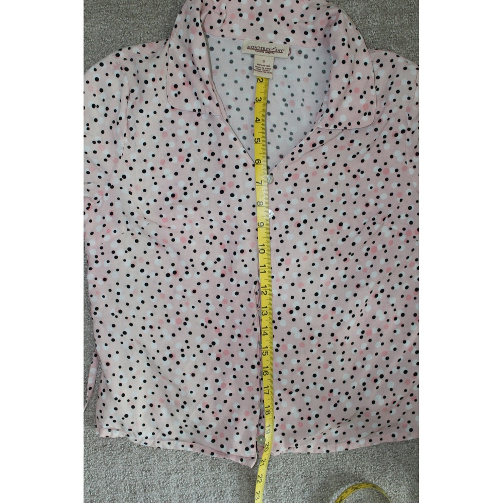 VTG Pink Polka Dot 2 Piece Set Button‎ Front Top & Maxi Skirt Women's Small - Picture 10 of 16